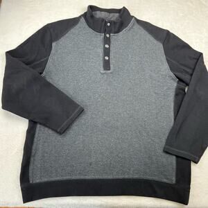 Calvin Klein Men's Black & Gray Long Sleeve Quarter Snap Knit  Shirt Size XL